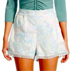 Avantlook  embroidered pastel & white lace pocket shorts. Used, like new
